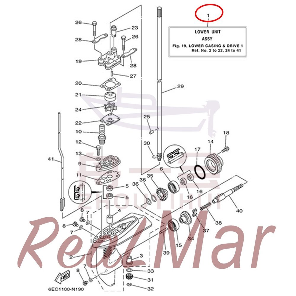 FIG. 19 LOWER CASING & DRIVE 1 爆炸图